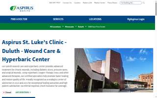 Aspirus St. Luke's Clinic - Duluth - Wound Care & Hyperbaric Center website