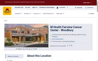 M Health Fairview Cancer Center - Woodbury website