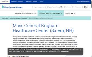 Mass General Brigham Healthcare Center (Salem, NH) website