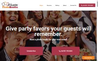 All Occasions Photo Booths website
