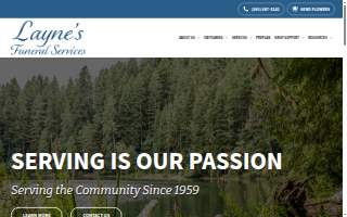 Layne's Funeral Home website