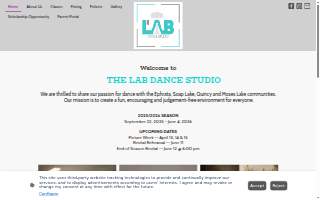 The Lab Dance Studio website