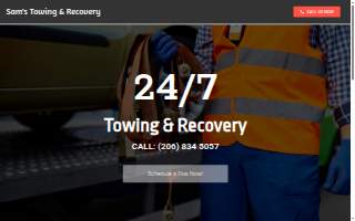 Sams Towing website