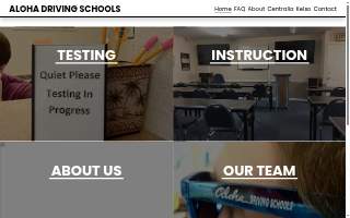 Aloha Driving Schools of Kelso website