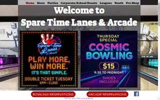 Spare Time Lanes website