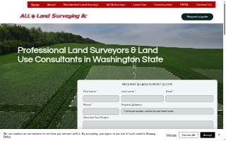 All Land Surveying LLC of Lake Stevens website
