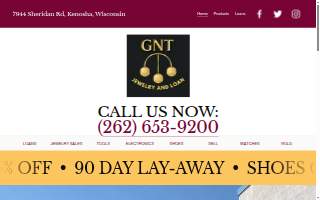 GNT Jewelry and Loan Kenosha Pawnshop website