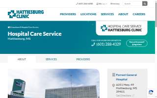 Hattiesburg Clinic Hospital Care Service website