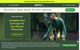 Aptive Pest Control of Stoughton website