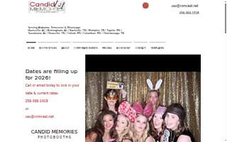 Candid Memories Photo Booths website