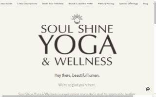 Soul Shine Yoga & Wellness Studio website
