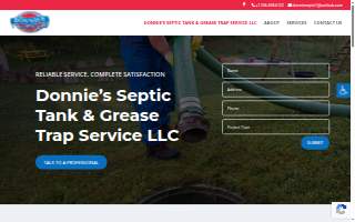 Donnie's Septic Tank & Grease Trap Service website