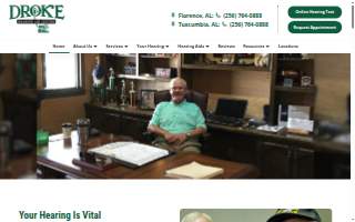 Droke Hearing Aid Center website