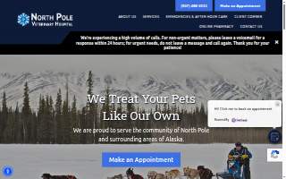 North Pole Veterinary Hospital of Badger website