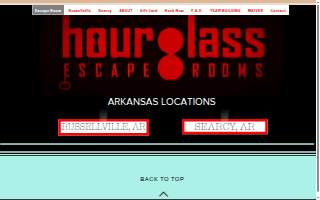Hourglass Escape Rooms website