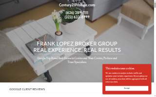Frank Lopez Broker at Century21Probate.com, Covina and West Covina Realtors website