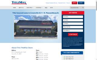 TitleMax Title Secured Loans of Greenville website
