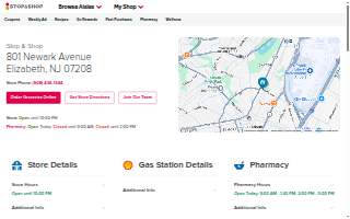 Stop & Shop of Elizabeth website