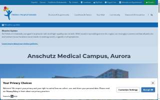 Children's Hospital Colorado Anschutz Medical Campus, Aurora website