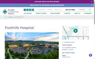Boulder Community Foothills Hospital website