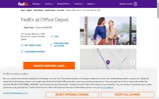 FedEx ShipSite of Greenville website
