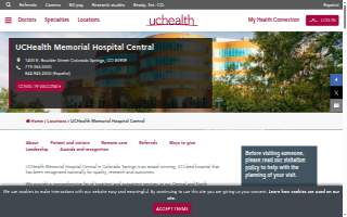 UCHealth Memorial Hospital Central website