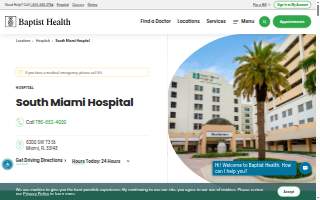 Baptist Health South Miami Hospital website