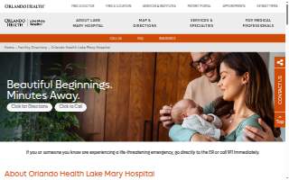 Orlando Health Lake Mary Hospital website