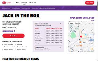 Jack in the Box website