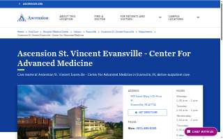 Ascension St. Vincent Evansville - Center For Advanced Medicine website