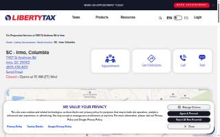 Liberty Tax of Irmo website