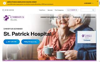 CHRISTUS Ochsner St. Patrick Hospital website