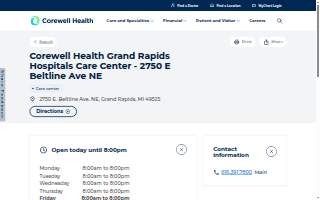 Corewell Health Grand Rapids Hospitals Care Center - 2750 E Beltline Ave NE website