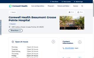 Corewell Health Beaumont Grosse Pointe Hospital website