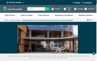 Emergency Medicine - Essentia Health-St. Mary's Medical Center (Duluth, Building B) website