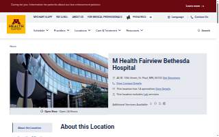 M Health Fairview Bethesda Hospital website