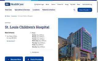 St. Louis Children's Hospital website