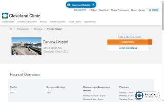 Cleveland Clinic Fairview Hospital website