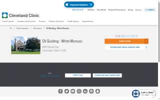 Cleveland Clinic White Mansion website