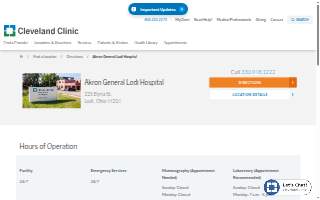 Cleveland Clinic Akron General Lodi Hospital website