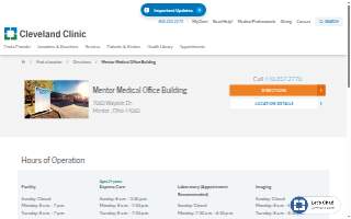 Cleveland Clinic - Mentor Medical Office Building website