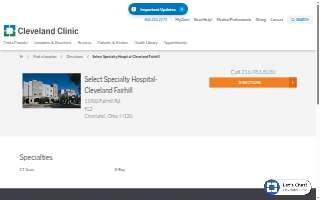 Select Specialty Hospital - Cleveland Llc Gateway website