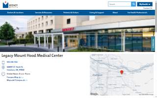 Legacy Mount Hood Medical Center website