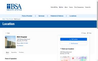 BSA Hospital website