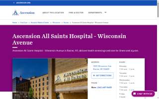 Ascension All Saints Hospital - Wisconsin Avenue website