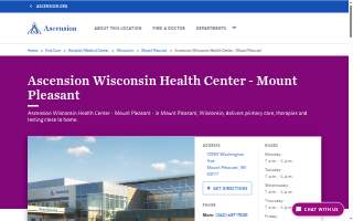 Ascension Wisconsin Health Center - Mount Pleasant website