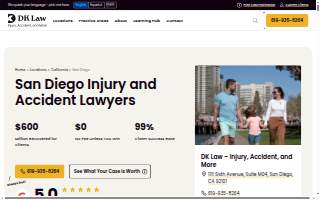 DK Law - Injury, Accident, and More of San Diego website