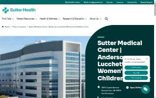 Sutter Medical Center | Anderson Lucchetti Women's & Children's Center website