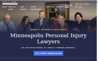 Hall Law Personal Injury Attorneys Minneapolis website