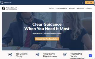 Phillips Law - New Orleans Criminal Defense Lawyer & Personal Injury Attorney website